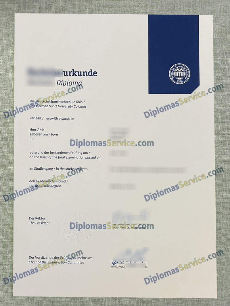 Deutsche Sporthochschule Köln urkunde, Deutsche Sporthochschule Köln  degree,