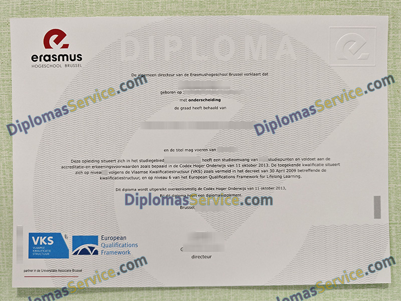 Erasmus Hogeschool diploma, Erasmus Hogeschool degree,