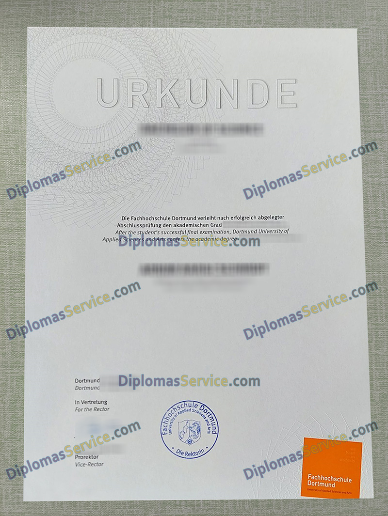 Fachhochschule Dortmund urkunde, Fachhochschule Dortmund degree,