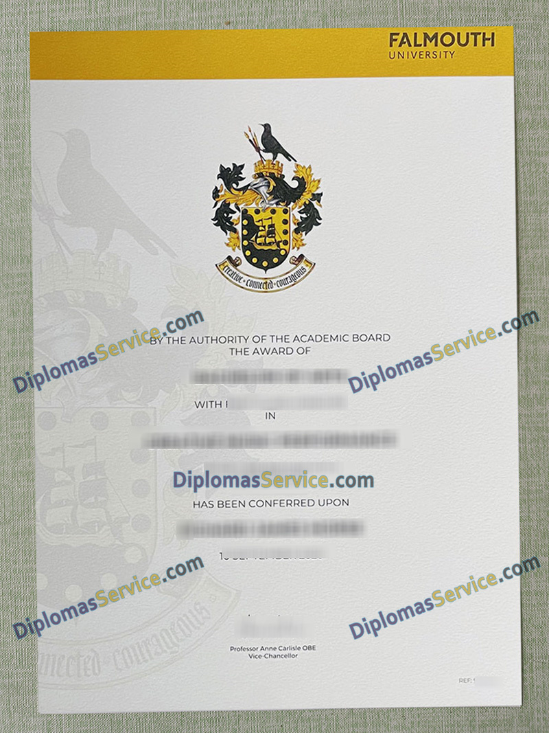 Falmouth University degree, Falmouth University certificate,
