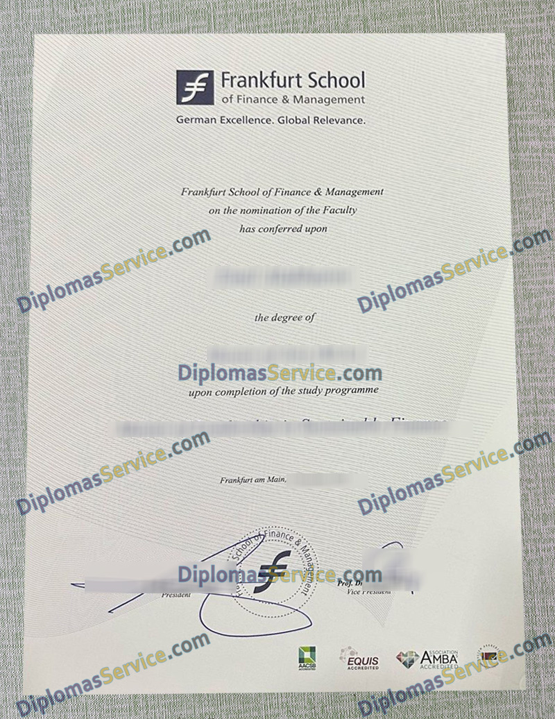 Frankfurt School of Finance & Management degree, Frankfurt School of Finance & Management urkunde,