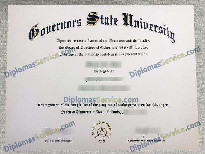 Governors State University diploma, Governors State University degree,