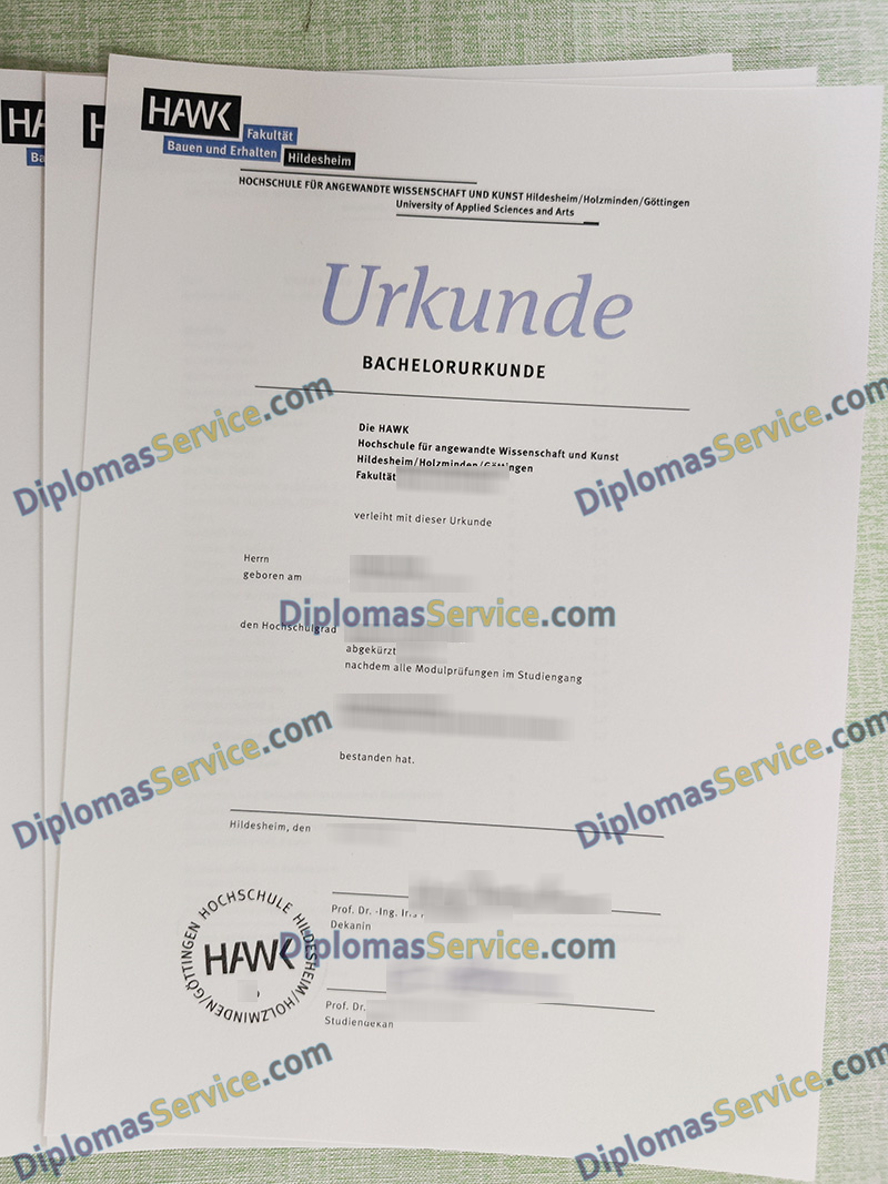 HAWK urkunde, Hochschule für angewandte Wissenschaft und Kunst degree,