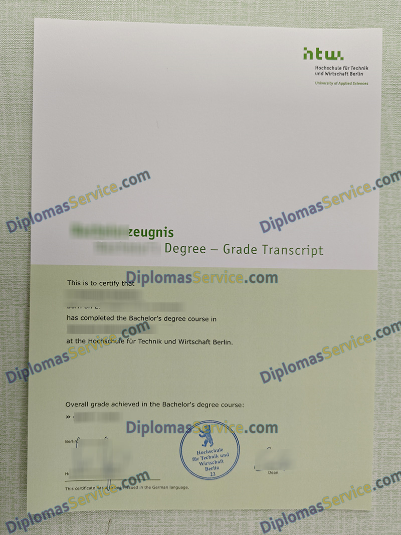 HTW Berlin zeugnis, HTW Berlin transcript,