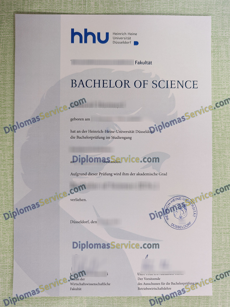 Heinrich-Heine-Universität Düsseldorf urkunde, Heinrich-Heine-Universität Düsseldorf degree,