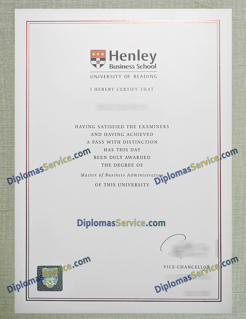 Henley Business School degree, Henley Business School diploma,