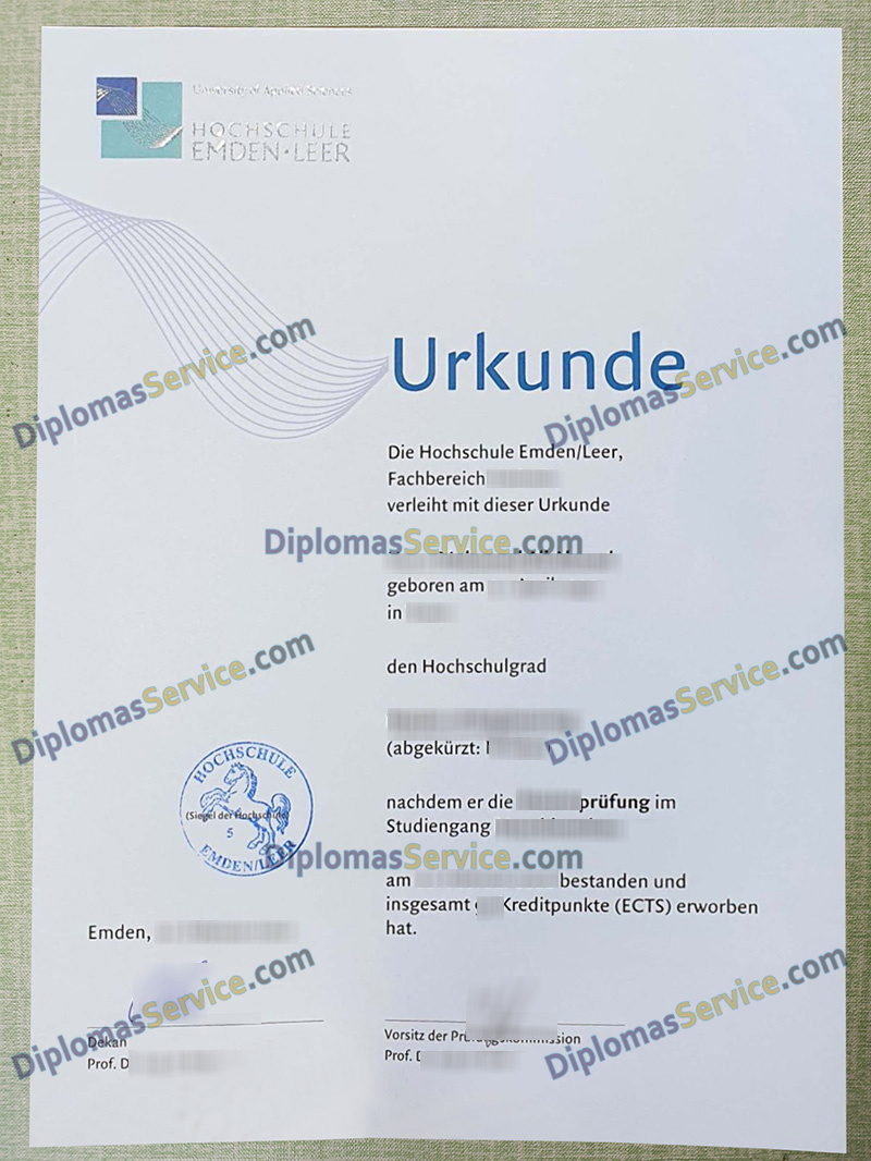 Hochschule Emden Leer urkunde, Hochschule Emden Leer degree,