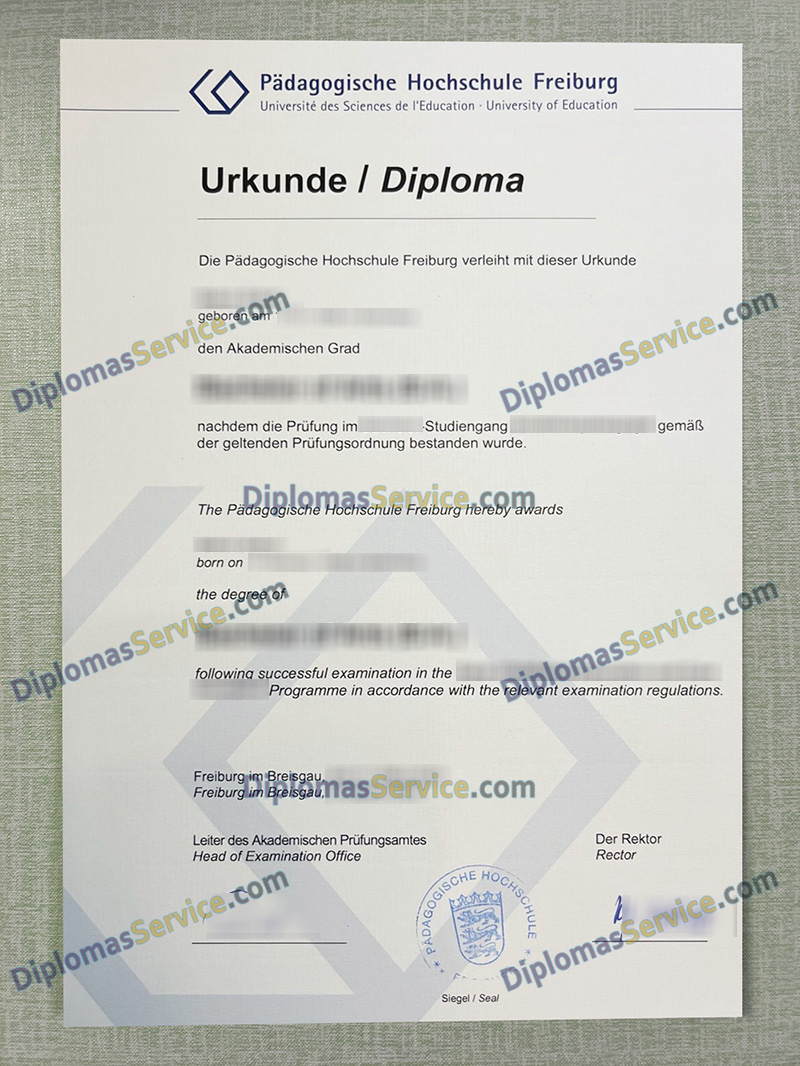 Pädagogische Hochschule Freiburg urkunde, Pädagogische Hochschule Freiburg degree,