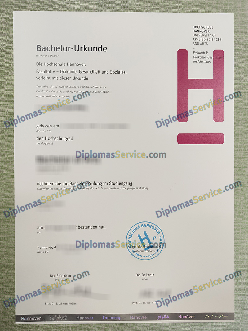 Hochschule Hannover bachelorurkunde, Hochschule Hannover diploma,