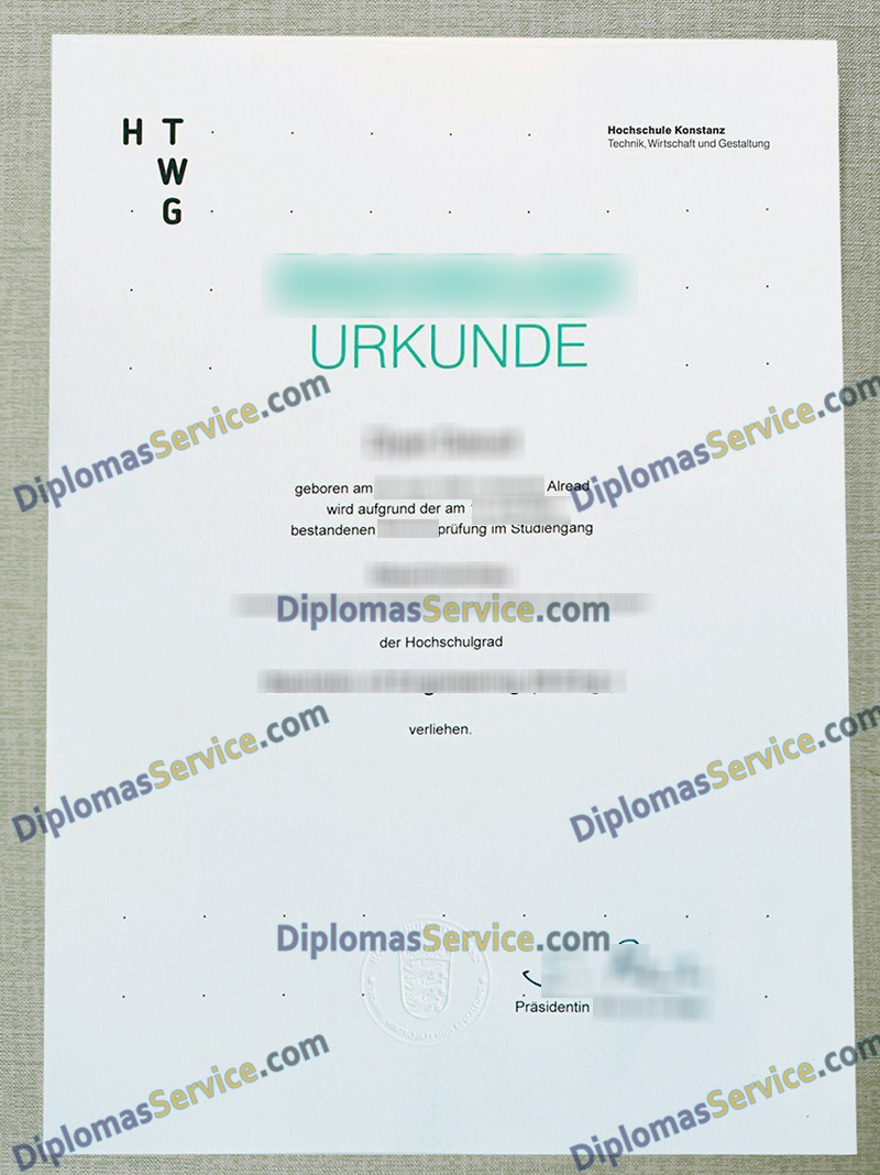 Hochschule Konstanz urkunde, Hochschule Konstanz degree,