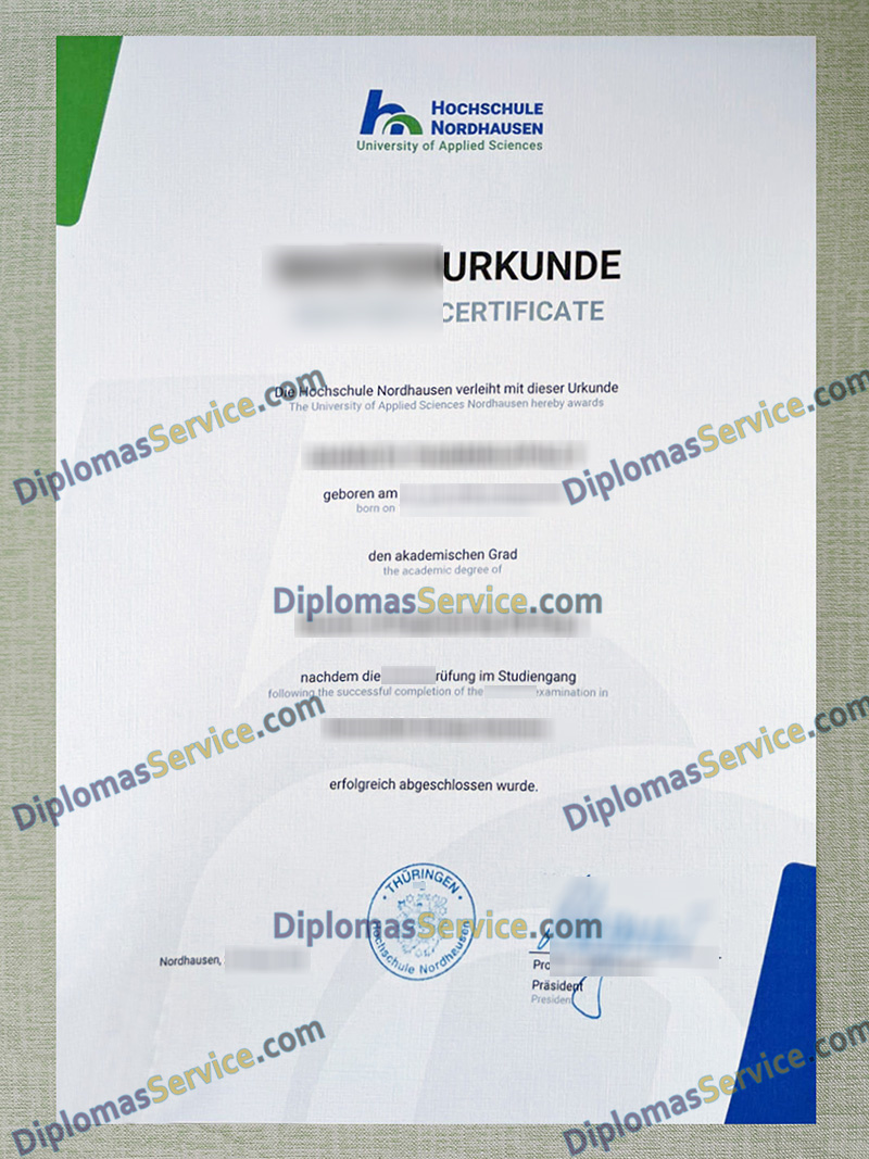 Hochschule Nordhausen urkunde, Hochschule Nordhausen degree,