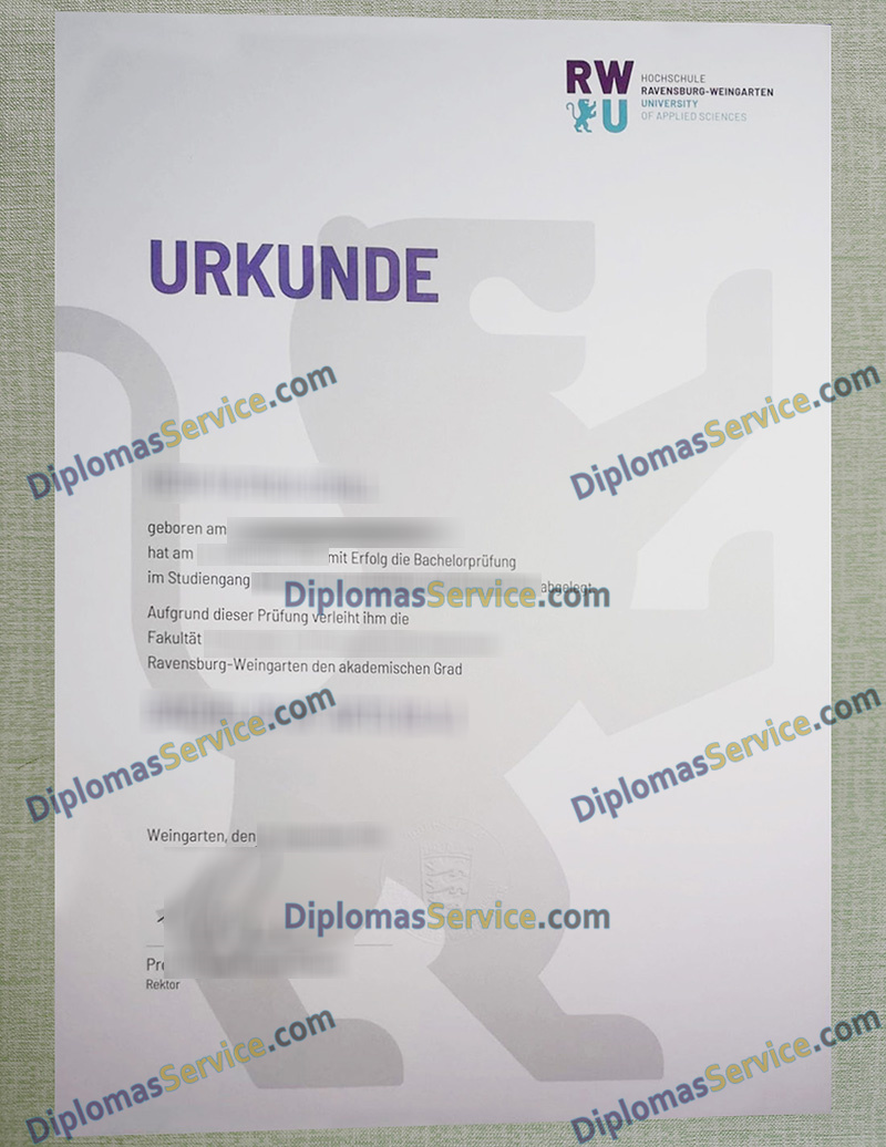 Hochschule Ravensburg-Weingarten urkunde, Hochschule Ravensburg-Weingarten degree,