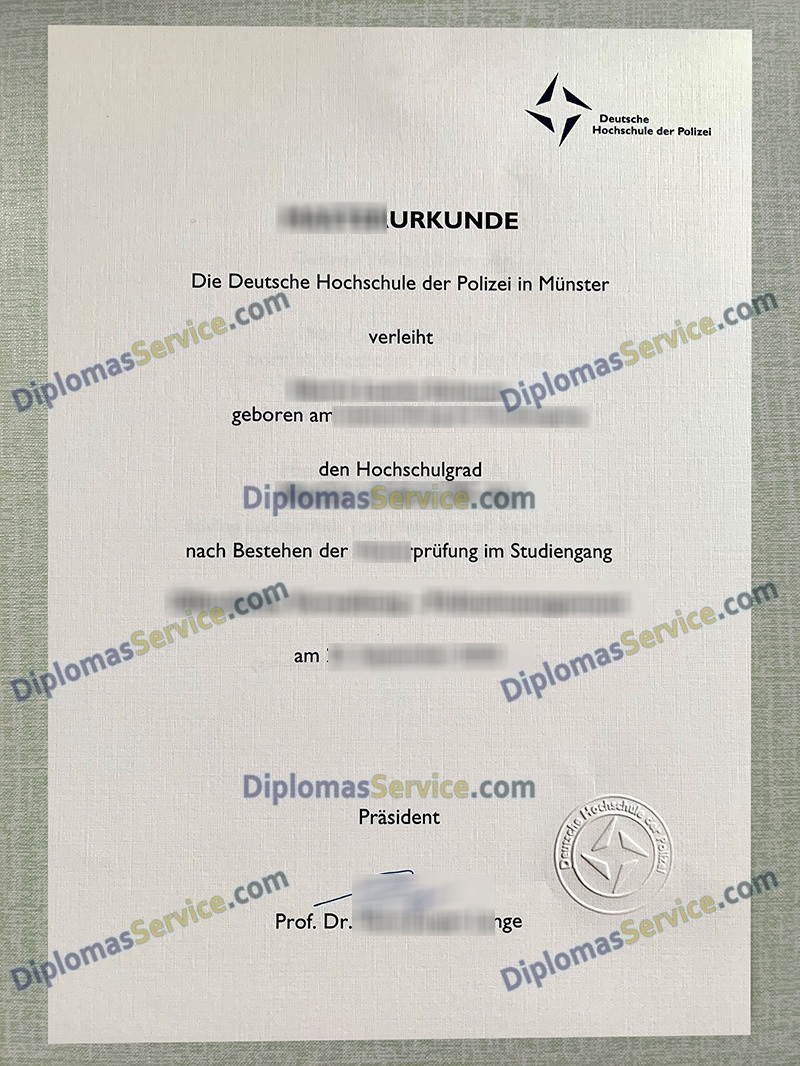 Hochschule der Polizei urkunde, Hochschule der Polizei degree,