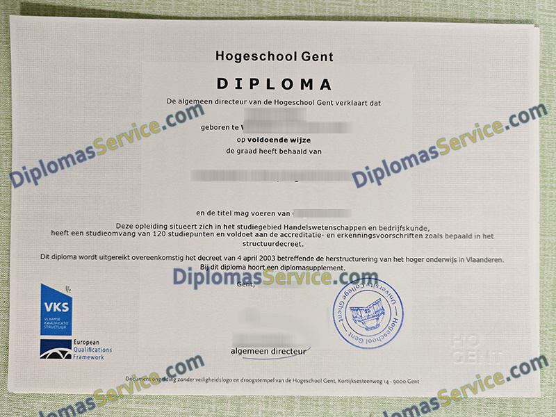 Hogeschool Gent diploma, Hogeschool Gent degree,