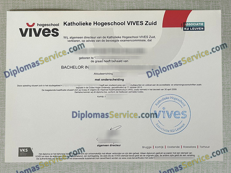 Hogeschool Vives diploma, Hogeschool Vives degree,
