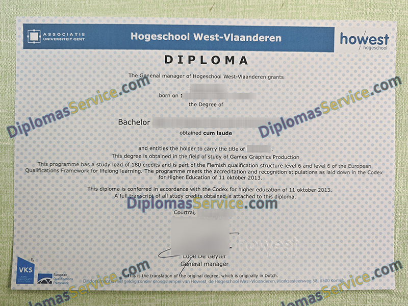 Hogeschool West-Vlaanderen diploma, HOWEST degree,