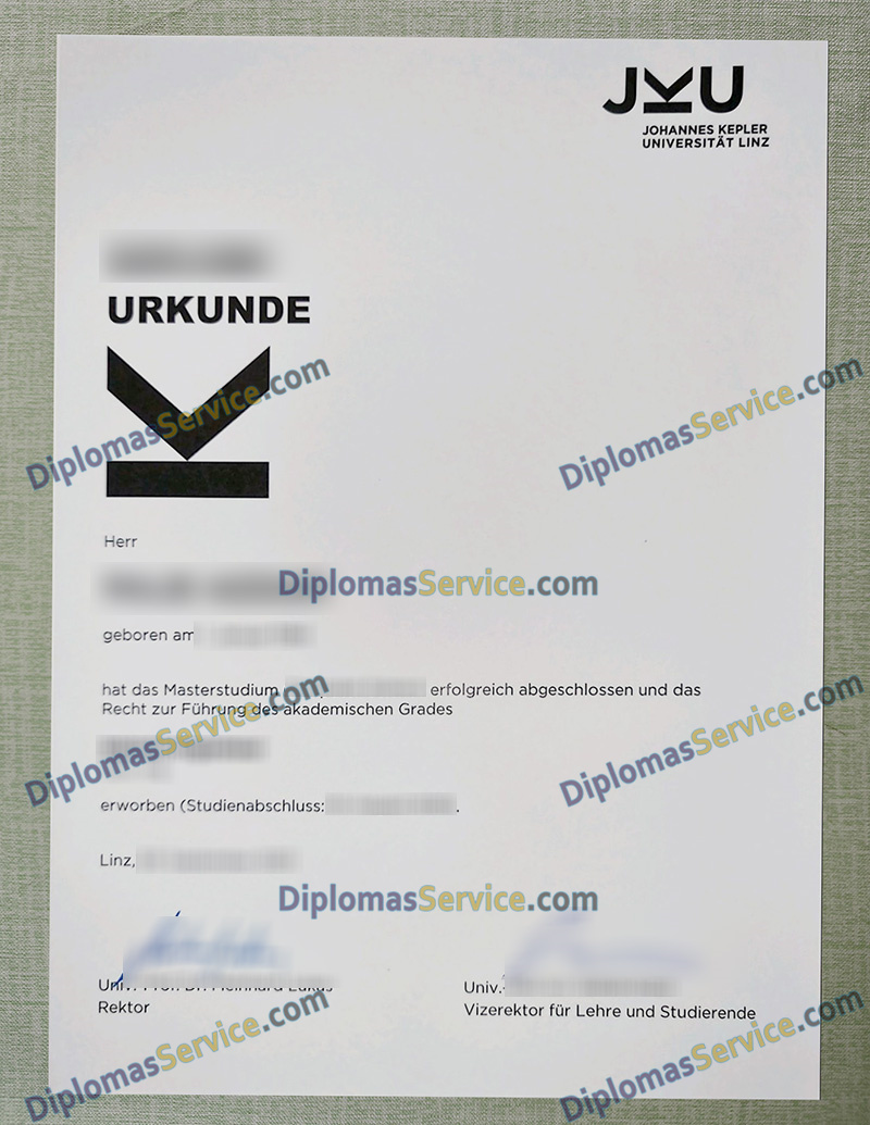 Universität Linz urkunde, JKU Linz degree,