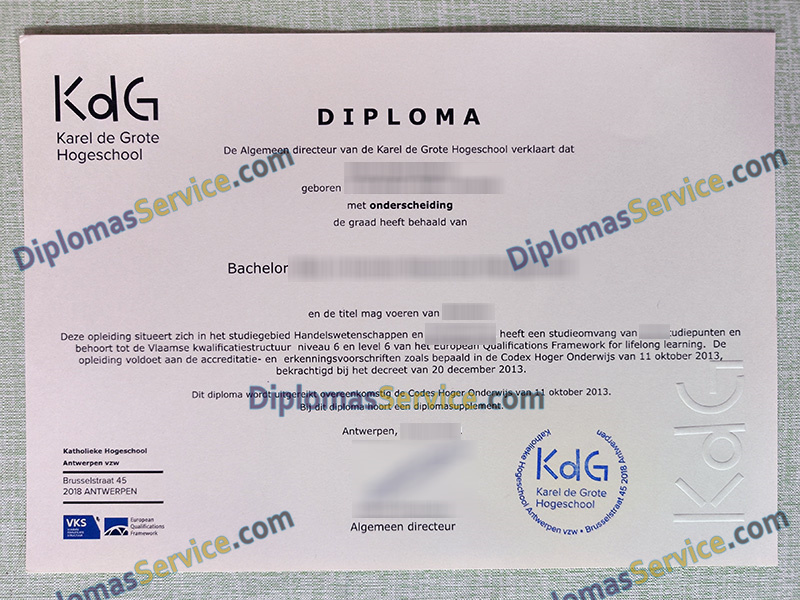 Karel de Grote Hogeschool diploma, Karel de Grote Hogeschool degree,