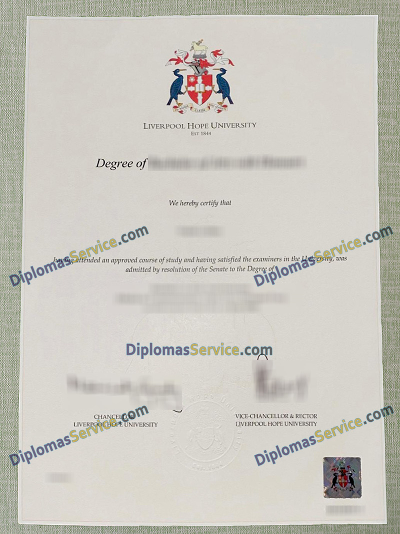 Liverpool Hope University degree, Liverpool Hope University certificate,