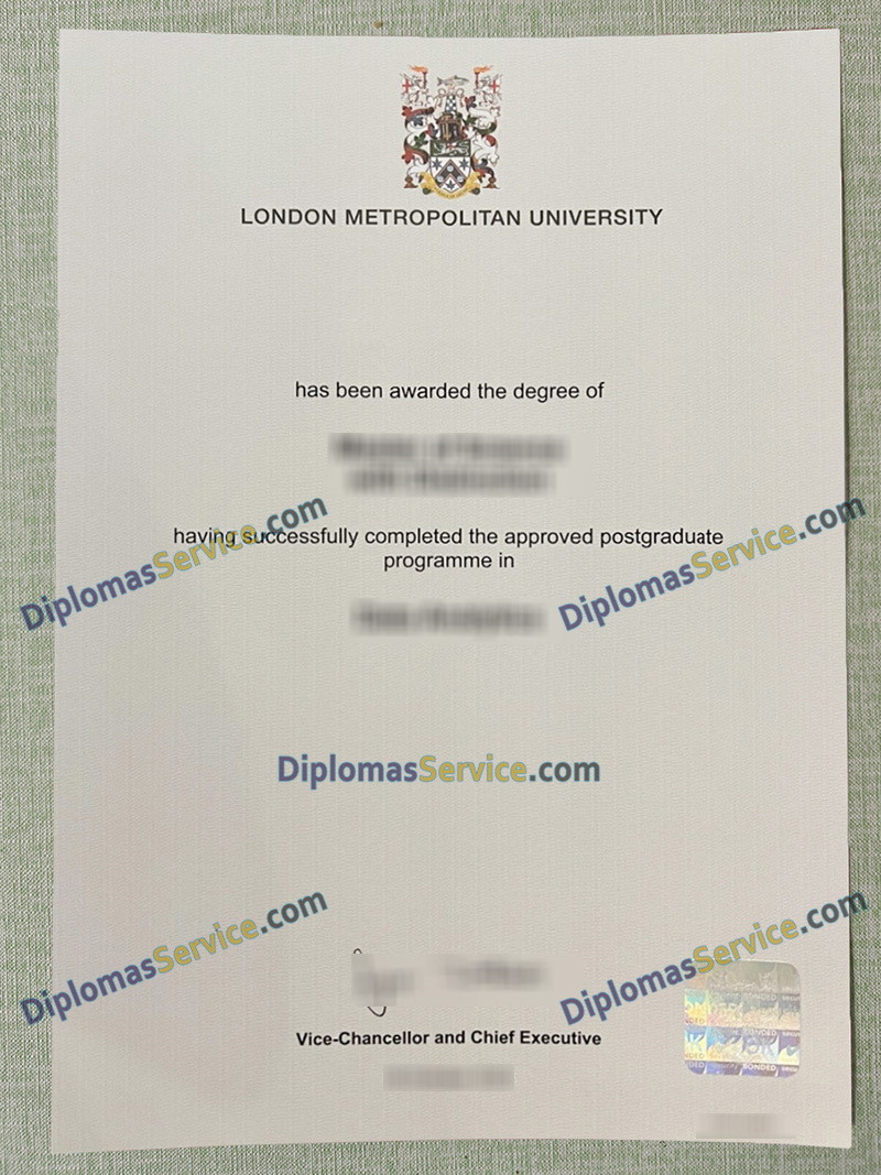London Metropolitan University degree, London Metro certificate,
