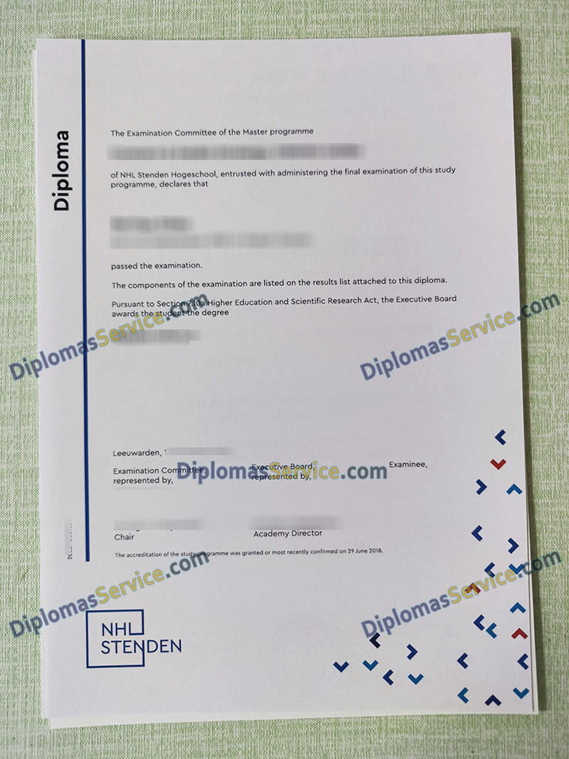 NHL Stenden Hogeschool diploma, NHL Stenden Hogeschool getuigschrift,