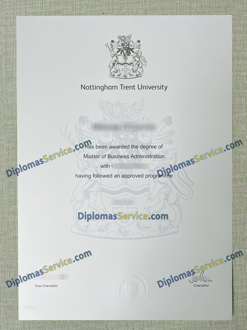 Nottingham Trent University degree, Nottingham Trent University certificate,