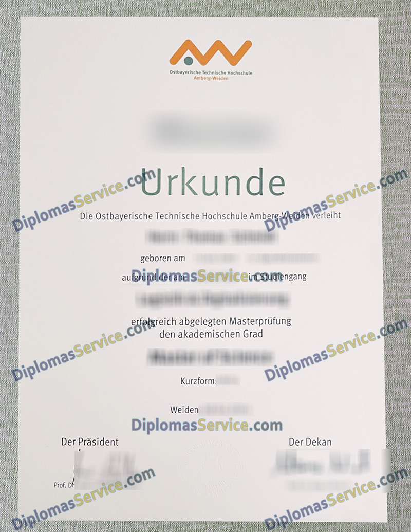 OTH AW urkunde, Ostbayerische Technische Hochschule Amberg-Weiden degree,