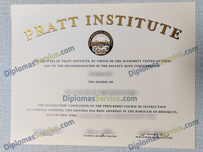 Pratt University diploma, Pratt University degree,