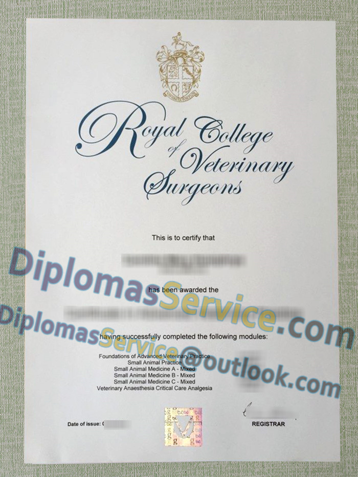 Royal College of Veterinary Surgeons certificate, Certificate in Advanced Veterinary Practice,