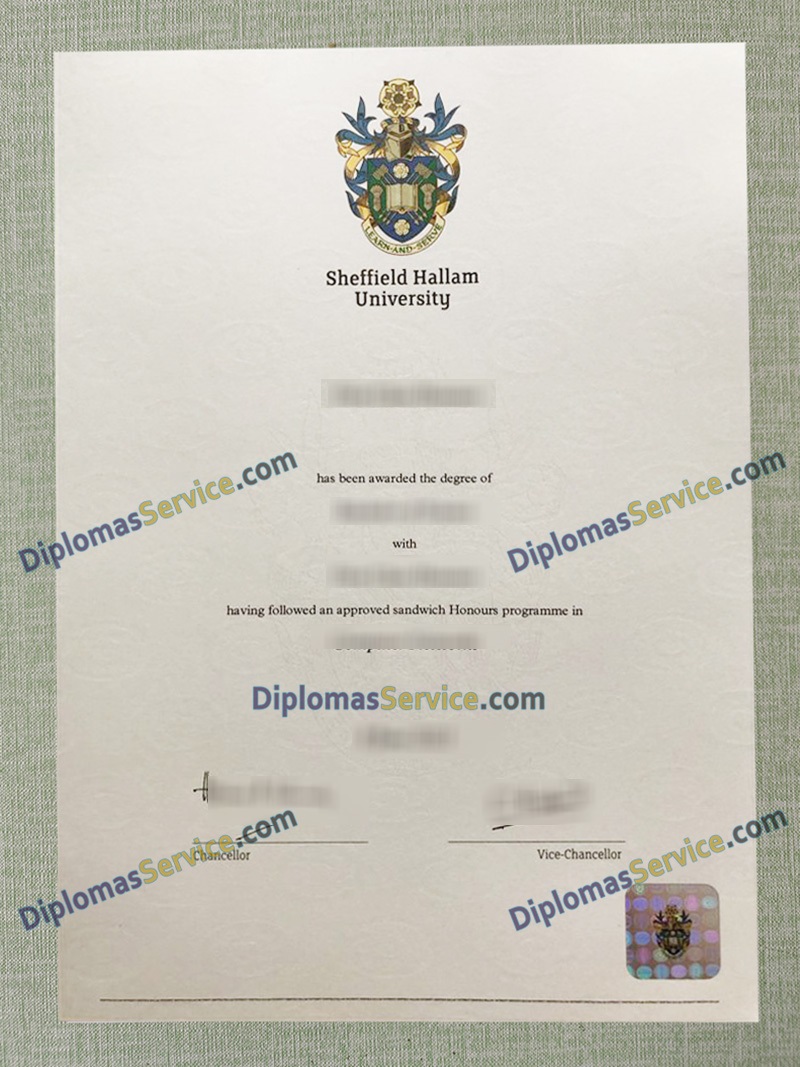 Sheffield Hallam University degree, Sheffield Hallam University certificate,