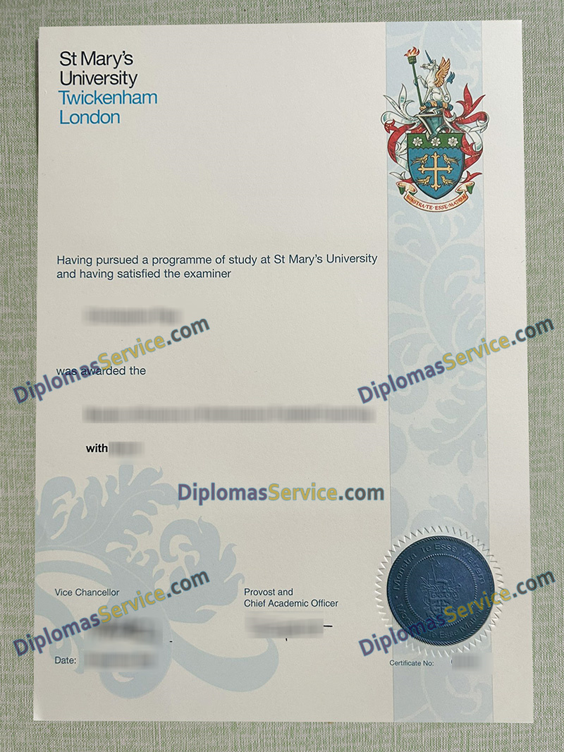 St Mary's University Twickenham degree, St Mary's University Twickenham certificate,