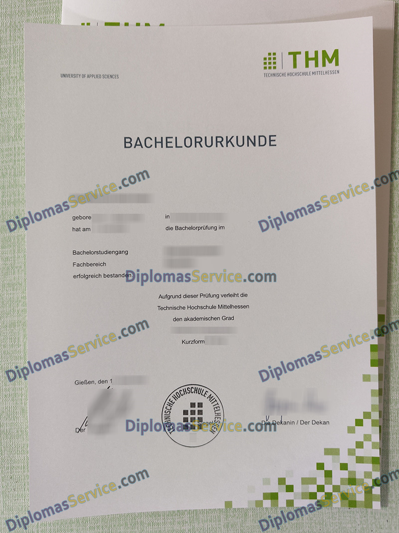 Technische Hochschule Mittelhessen urkunde, TH Mittelhessen degree,