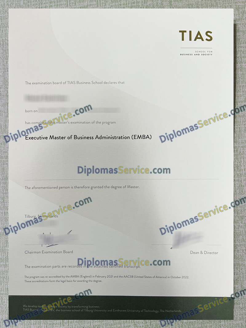 TIAS School for Business and Society degree, TIAS School for Business and Society diploma,