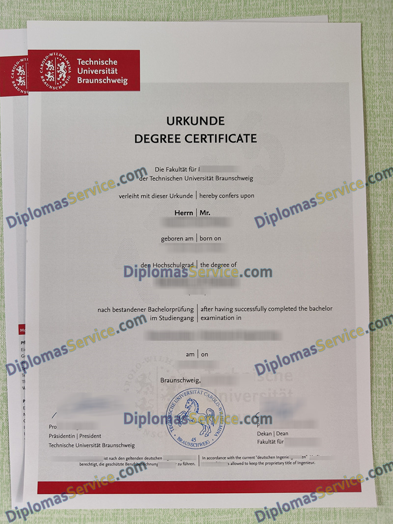 Technische Universität Braunschweig urkunde, Technische Universität Braunschweig degree,