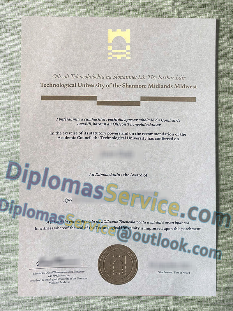 Technological University of the Shannon degree, Technological University of the Shannon certificate,