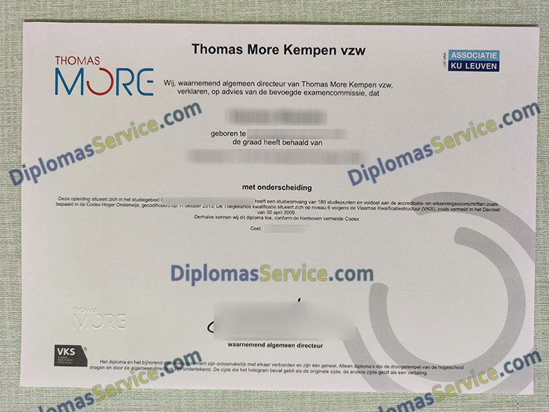 Thomas More Kempen diploma, Thomas More Kempen degree,