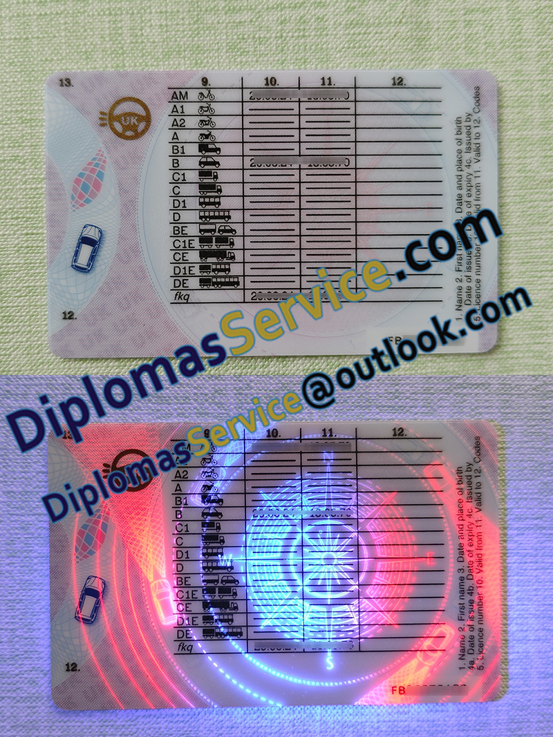 UK Driving Licence reverse