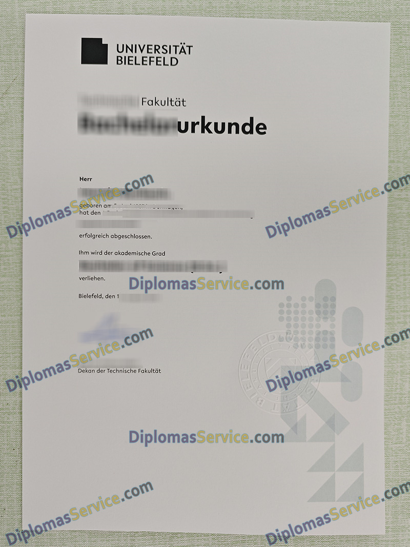 Universität Bielefeld urkunde, Universität Bielefeld degree,