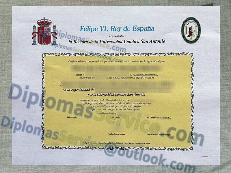 Universidad Católica San Antonio título, UCAM diploma,