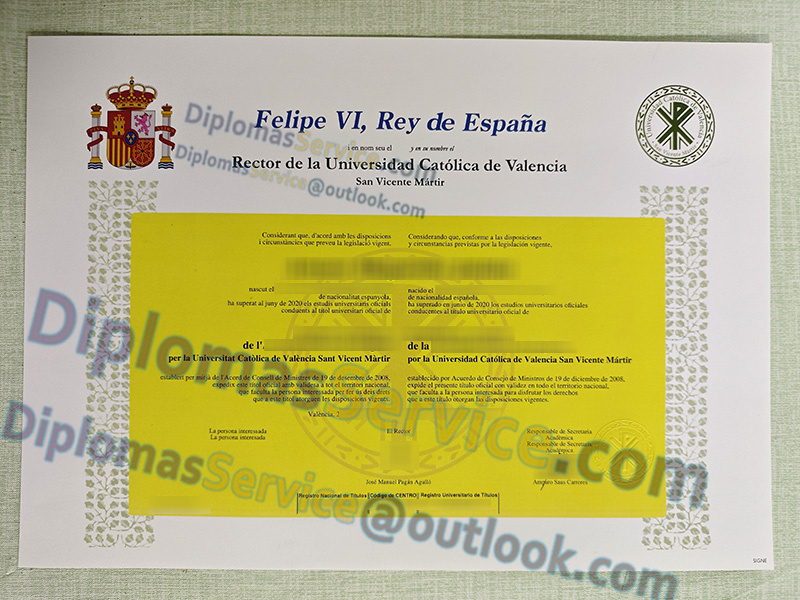 Universidad Católica de Valencia título, Universidad Católica de Valencia degree,