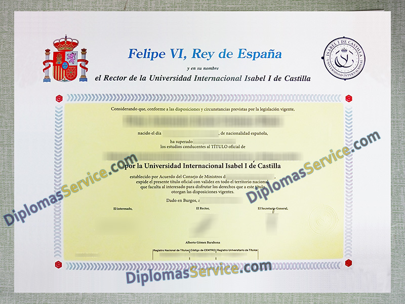 Universidad Internacional Isabel I de Castilla título, Universidad Internacional Isabel I de Castilla diploma,