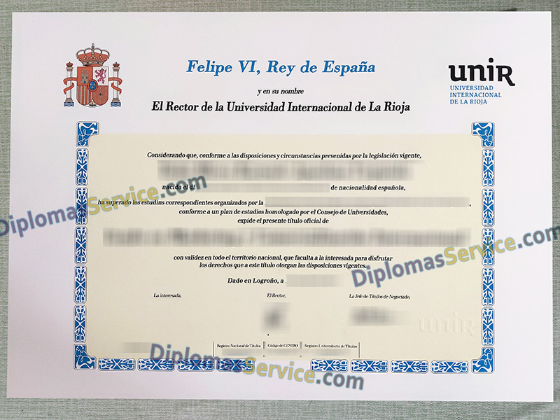 Universidad Internacional de La Rioja título, UNIR diploma,