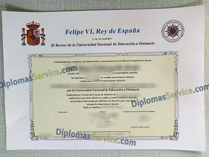 Universidad Nacional de Educación a Distancia título, Universidad Nacional de Educación a Distancia diploma,
