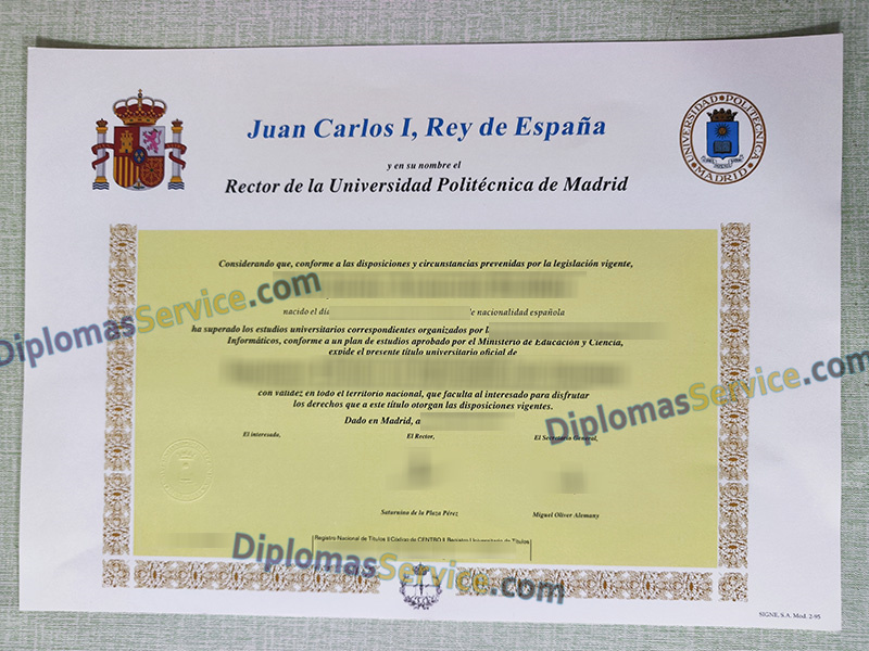 Universidad Politécnica de Madrid título, Universidad Politécnica de Madrid diploma,