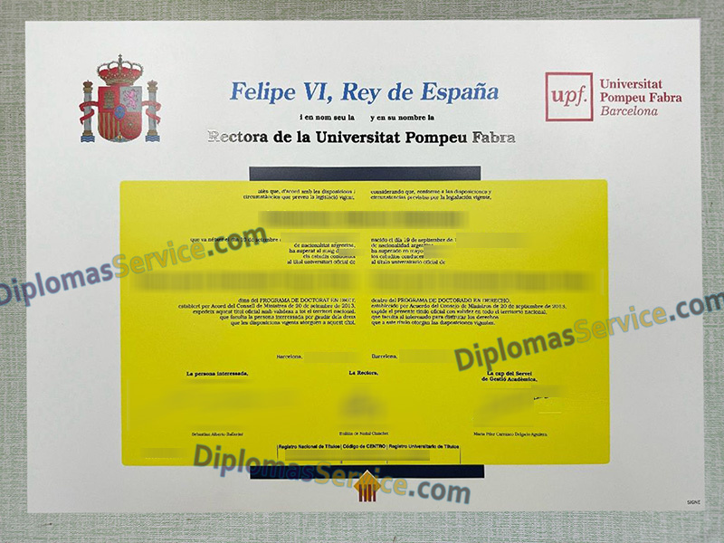 Universitat Pompeu Fabra título, Universitat Pompeu Fabra diploma,