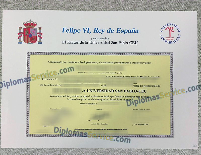 Universidad San Pablo-CEU título, Universidad San Pablo-CEU diploma,