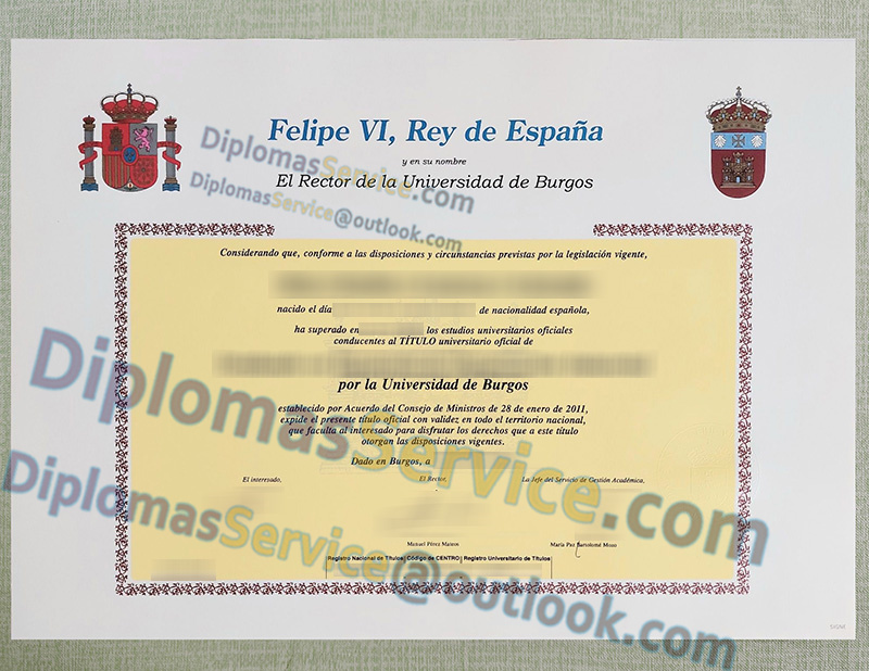 Universidad de Burgos título, Universidad de Burgos diploma,