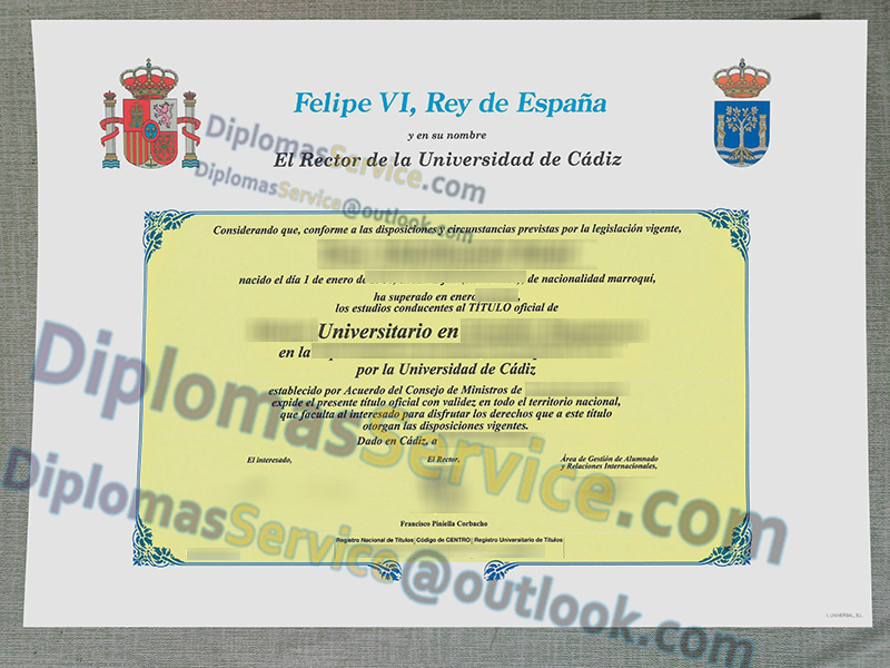 Universidad de Cádiz título, Universidad de Cádiz diploma,