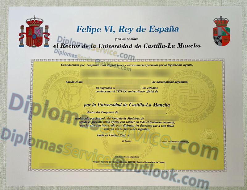 Universidad de Castilla-La Mancha título, UCLM diploma,