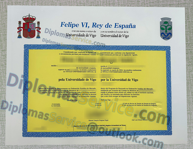 Universidad de Vigo título, Universidad de Vigo diploma,